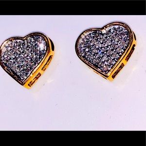 Real Diamond Heart earrings NOT CZ Best gift SALE!